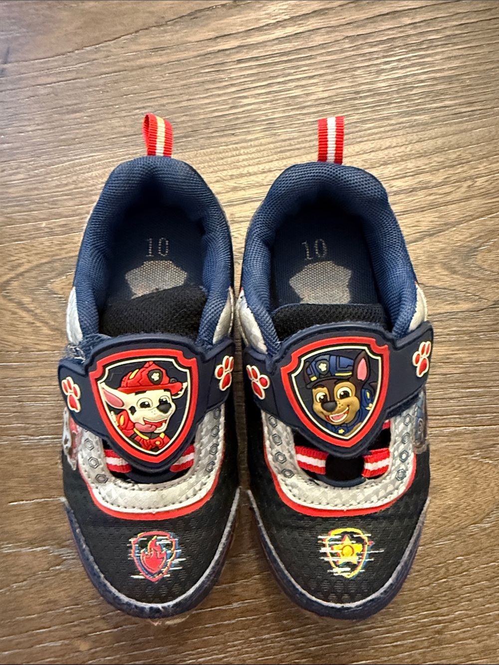 Paw Patrol Navy and Red Light-Up Kids Sneakers Size 10